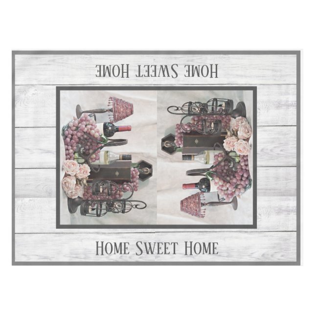Wine, Grapes, wood, Planks, Country, Farmhouse Tablecloth (Front (Horizontal))