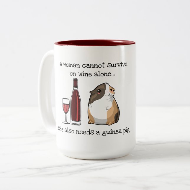 Wine & Guinea Pig Two Tone Mug (Front Left)