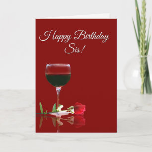Wine Happy Birthday to Sister Card