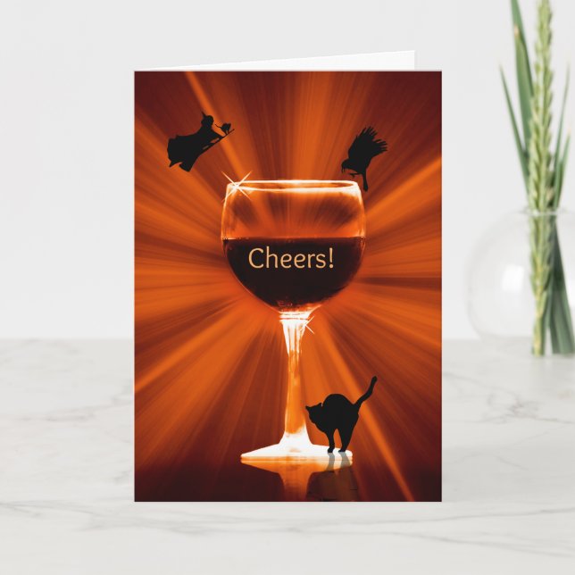 Wine Happy Halloween Cards (Front)