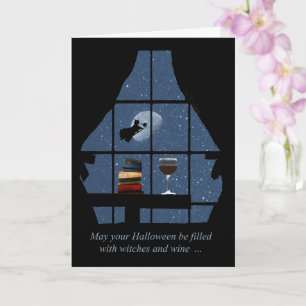 Wine Happy Halloween Wicked Witch Card