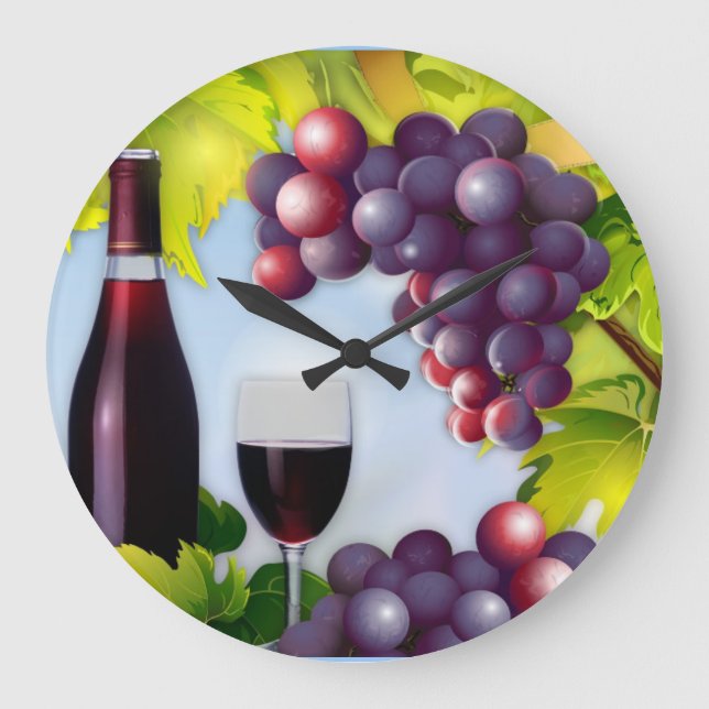 Wine Harvest Large Clock (Front)
