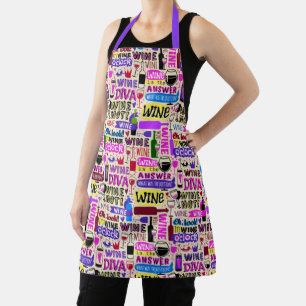 WINE Humour All-Over Print Apron