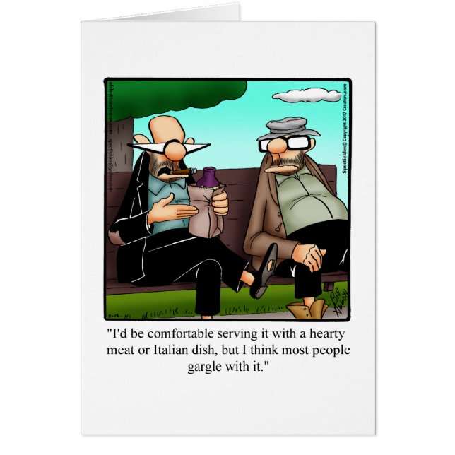 Wine Humour Blank Greeting Card (Front)