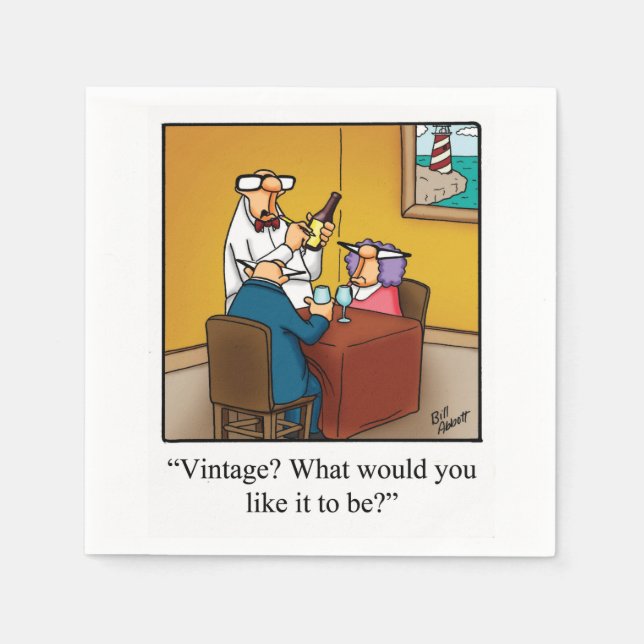 Wine Humour Cocktail Party Napkins (Front)