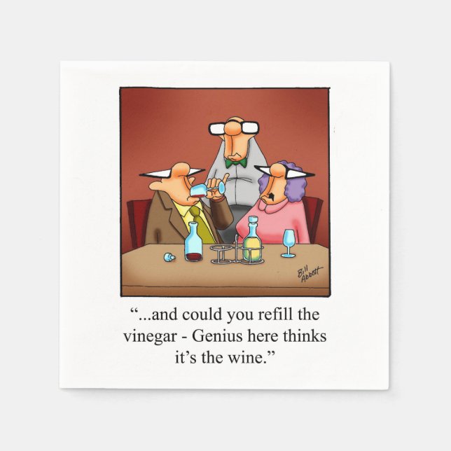 Wine Humour Cocktail Party Napkins (Front)