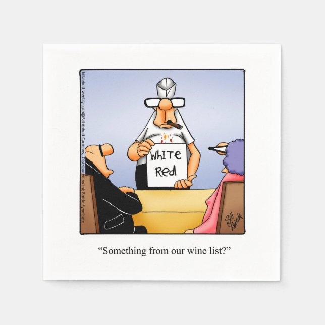 Wine Humour Cocktail Party Napkins (Front)