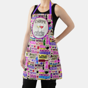 WINE Humour Seize the Wine All-Over Print Apron