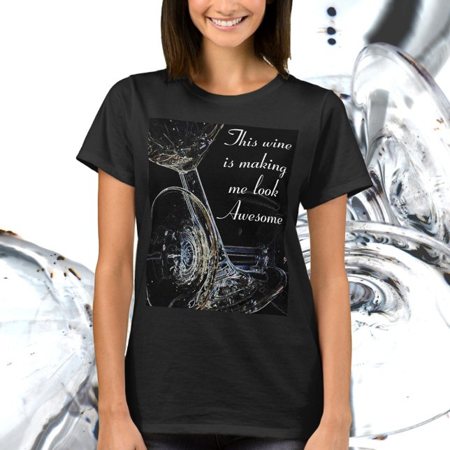 Wine Humour Toppled Wine Goblets Flirty Fun T-Shirt (Creator Uploaded)
