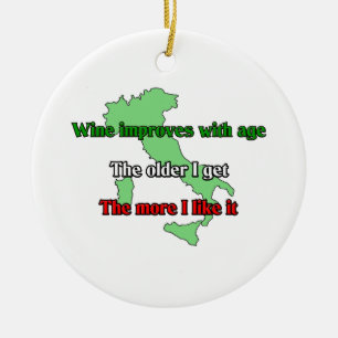 Wine improves with age. ceramic tree decoration