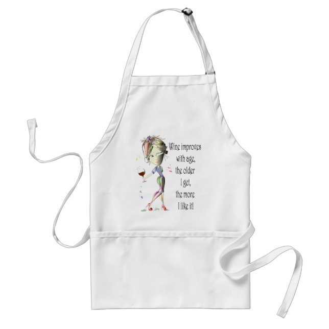 Wine Improves with Age, Humorous Wine Gifts Standard Apron (Front)