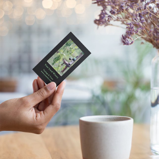 Wine in Vineyard Vertical Photography Business Card (Wine in Vineyard Vertical Photography Business Card)