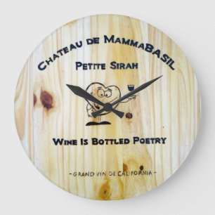 Wine Is Bottled Poetry Clock! Large Clock