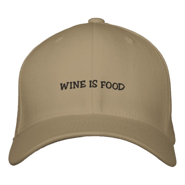 WINE IS FOOD EMBROIDERED HAT (Front)