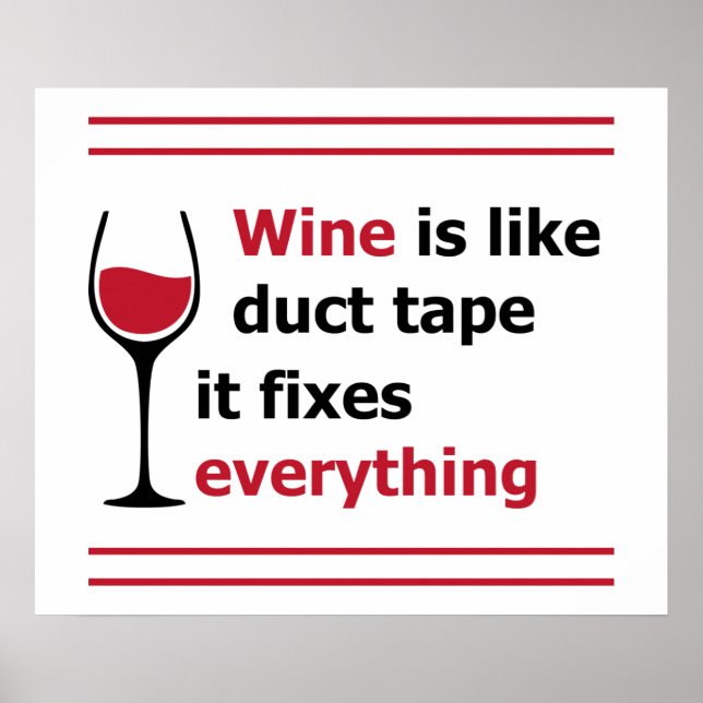 Wine is like duct tape, it fixes everything poster (Front)