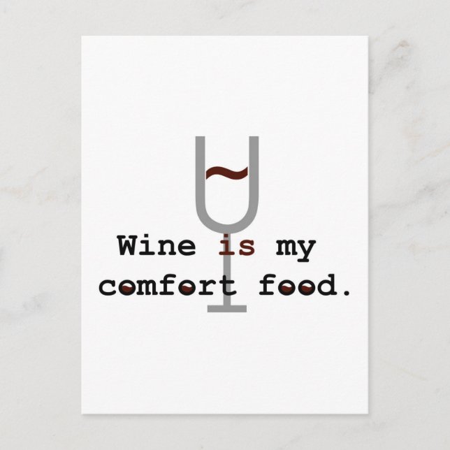 Wine is my comfort food postcard (Front)