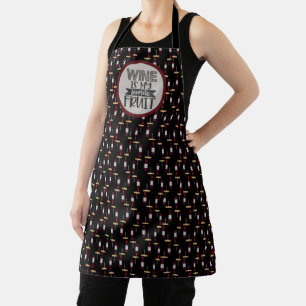 Wine Is My Favourite Fruit Funny Wine Bottle Apron