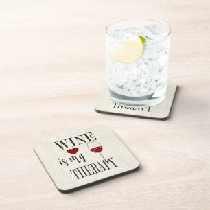 Wine Is My Therapy Beverage Coaster