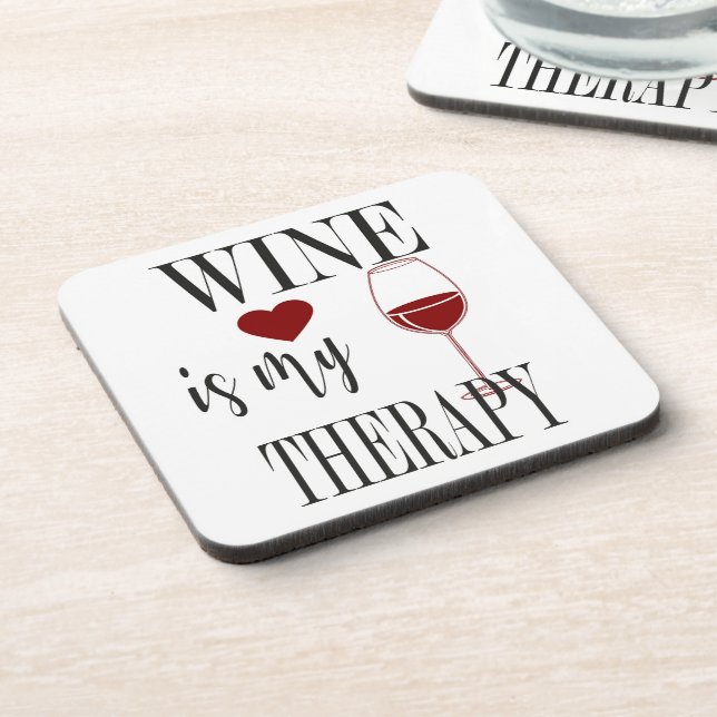 Wine Is My Therapy Beverage Coaster (Left Side)