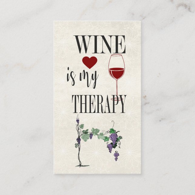 Wine Is My Therapy Business Card (Back)