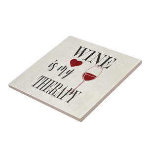 Wine Is My Therapy Ceramic Tile