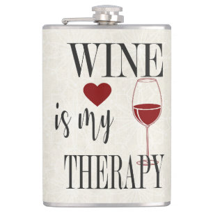 Wine Is My Therapy Flask