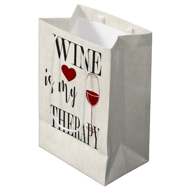 Wine Is My Therapy Gift Bag (Front Angled)