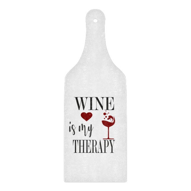 Wine is my Therapy Glass Cutting board (Front)