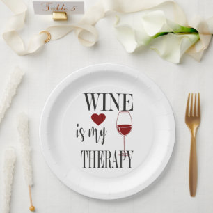 Wine Is My Therapy Paper Plate