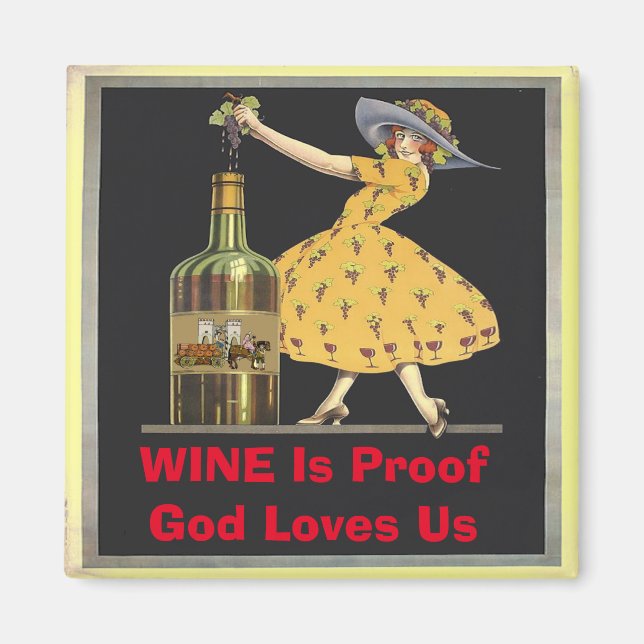 Wine Is Proof, edit text Magnet (Front)