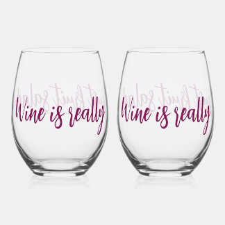 Wine is Really Just Fruit Salad Stemless Wine Glass
