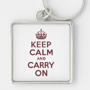 Wine Keep Calm and Carry On Key Ring