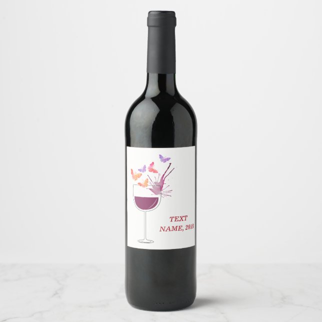 WINE LABEL -  butterfly, red wine (Front)