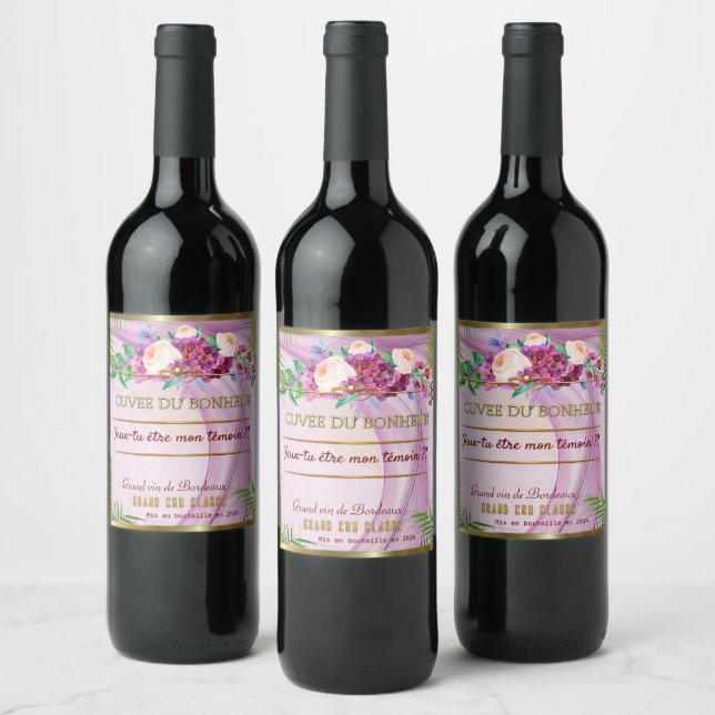 Wine label. Do you want to be my witness?! Label (Bottles)