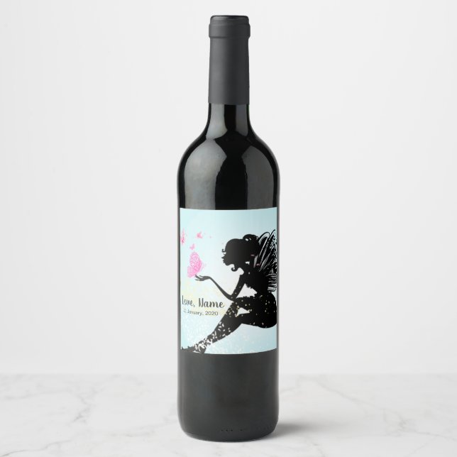 WINE LABEL - fairy and butterflies (Front)
