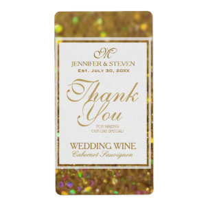 Wine Label Faux Gold Glitter