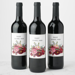 WINE LABEL -  floral