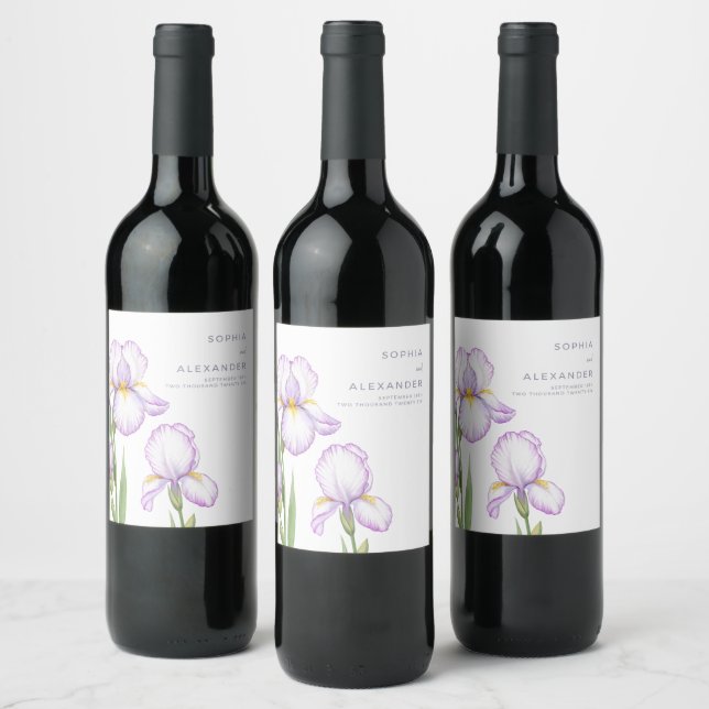  Wine Label  for a Modern Wedding.  (Bottles)