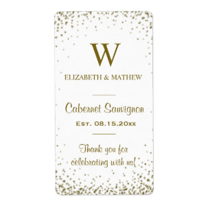 Wine Label Gold Confetti