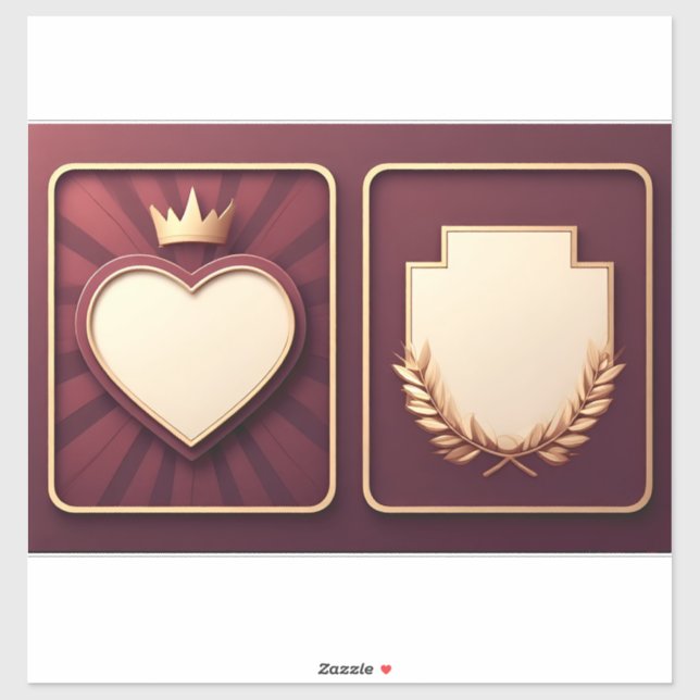 Wine Label Heart and Laurel Icons (Sheet)