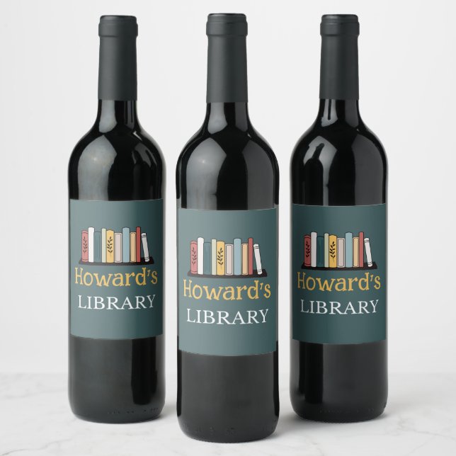 Wine Label- Library -  Personalised - Add Name Wine Label (Bottles)