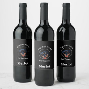 Wine Label Rottweiler Strong Confident