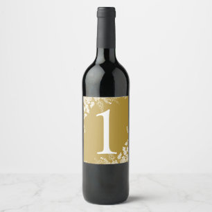 Wine Label Table Number   Vineyard (Flat Gold)