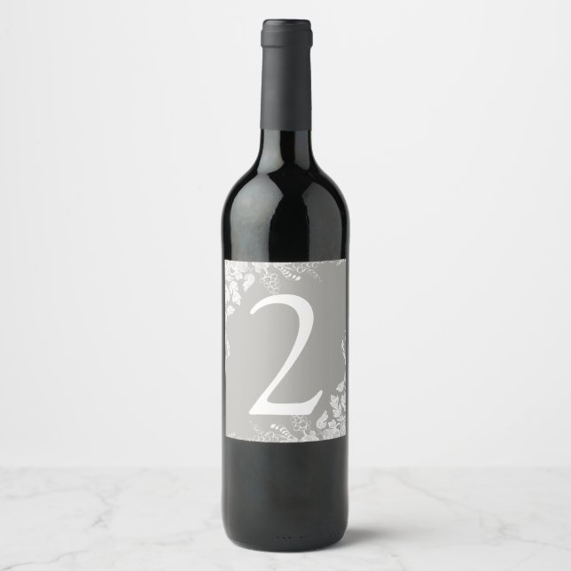 Wine Label Table Number | Vineyard (Grey) (Front)