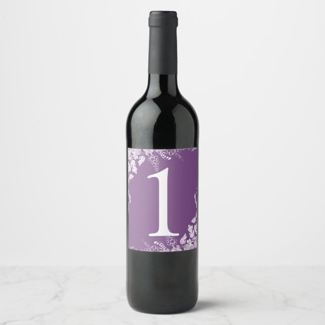Wine Label Table Number | Vineyard (Purple) (Front)