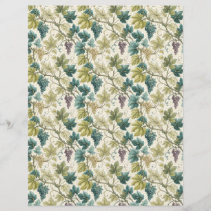 Wine leavesand grapes fall scrapbook paper 