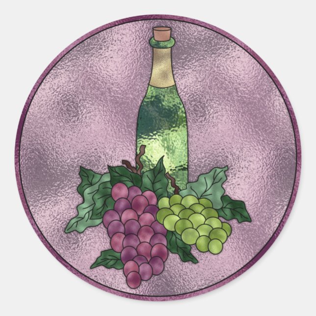 Wine Love Classic Round Sticker (Front)