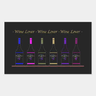 WINE LOVER_6 BOTTLE RECTANGULAR STICKER