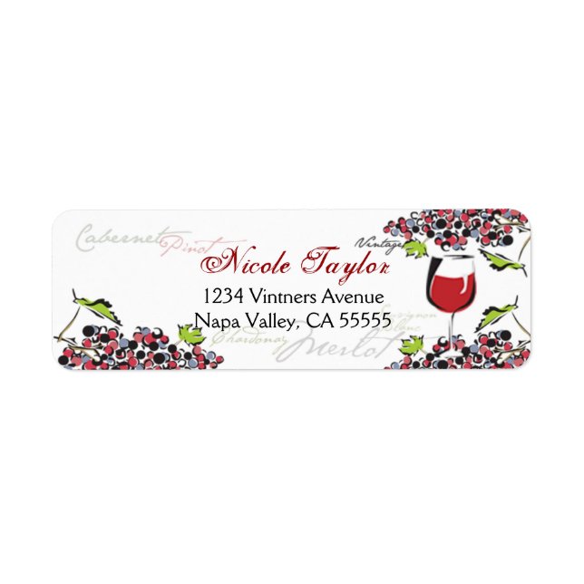 Wine Lover Address Label - Small (Front)