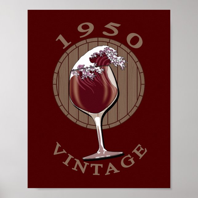Wine Lover Birthday - 1950 Vintage Poster (Front)